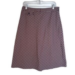 Fieldgear Red Tartan Plaid Aline Midi Skirt Preppy Retro Back Pleat‎ Size 12